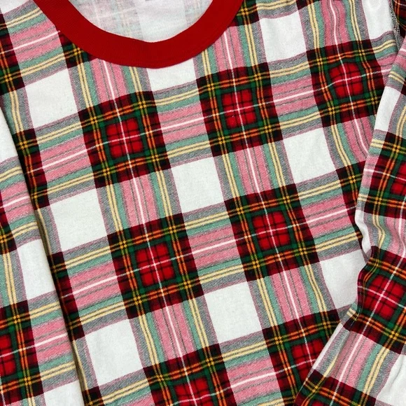 Hanna Andersson Adult Unisex Long John Pajama Set in Family Holiday Plaid Size L - Picture 6 of 7